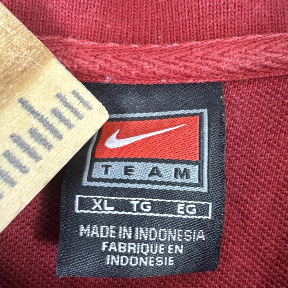 Vintage 90s Nike Team USC Polo Shirt Men XL Red Short Sleeve 100% Cotton Collage
